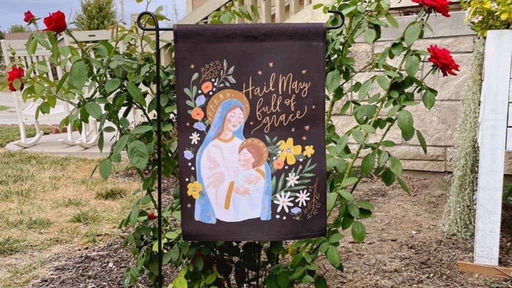 Hail Mary Decorative Garden Flag