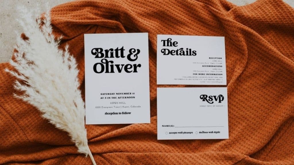 Charli Retro Wedding Invitation Suite