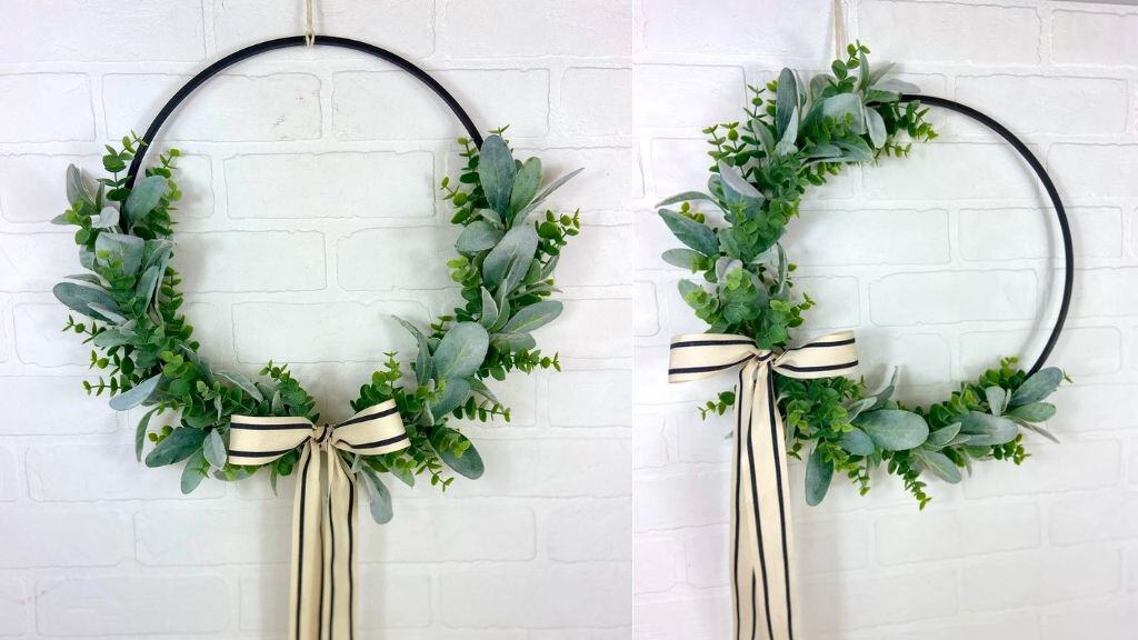 Winter Eucalyptus and Lambs Ear Wreath