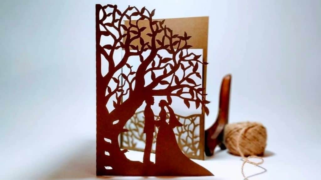Cricut Laser Cut Tree Wedding Invitation