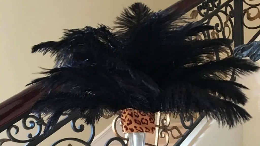 Leopard and Black Feather Wedding Centerpiece