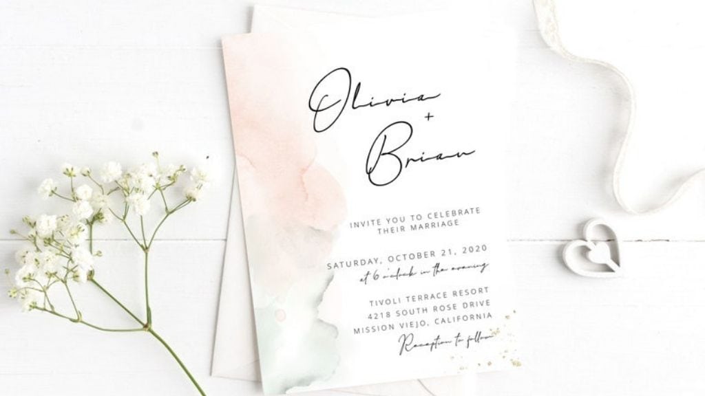 Watercolor Wedding Suite in Blush Pink