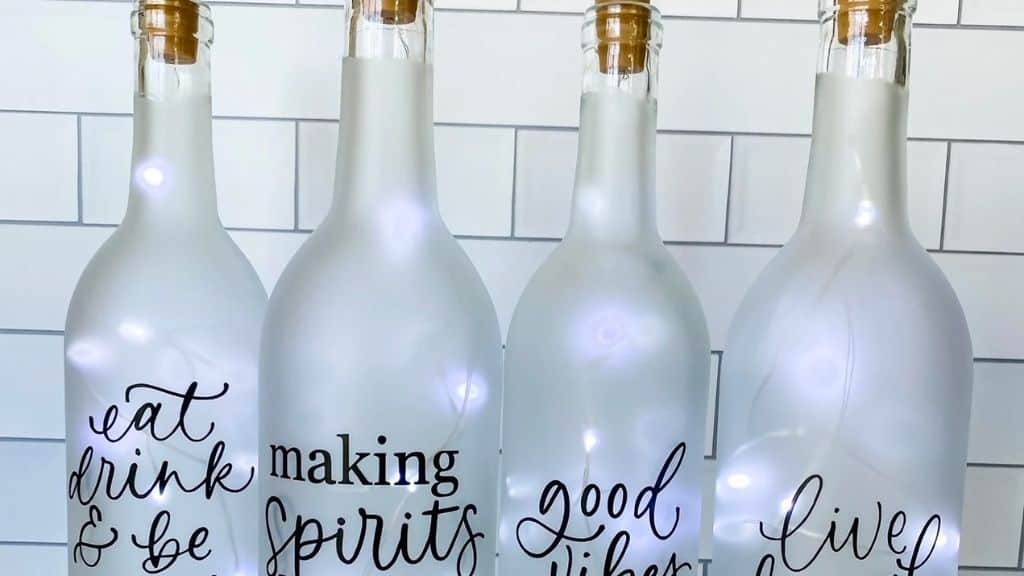 Light Up Frosted Wine Bottles