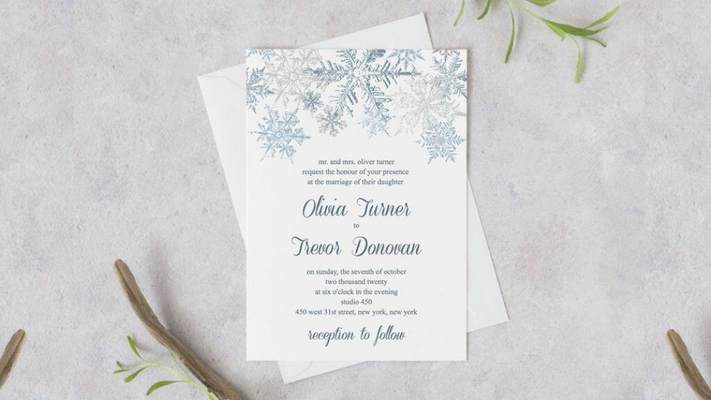 Marvelous Matte & Shimmery Snowflake Invitation