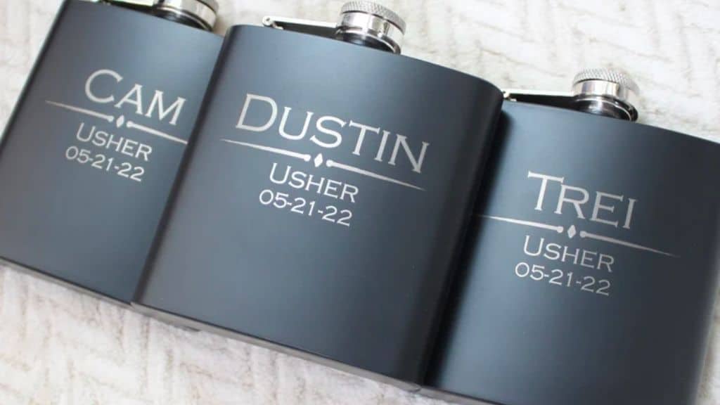 Matte Black Personalized Groomsmen Flask