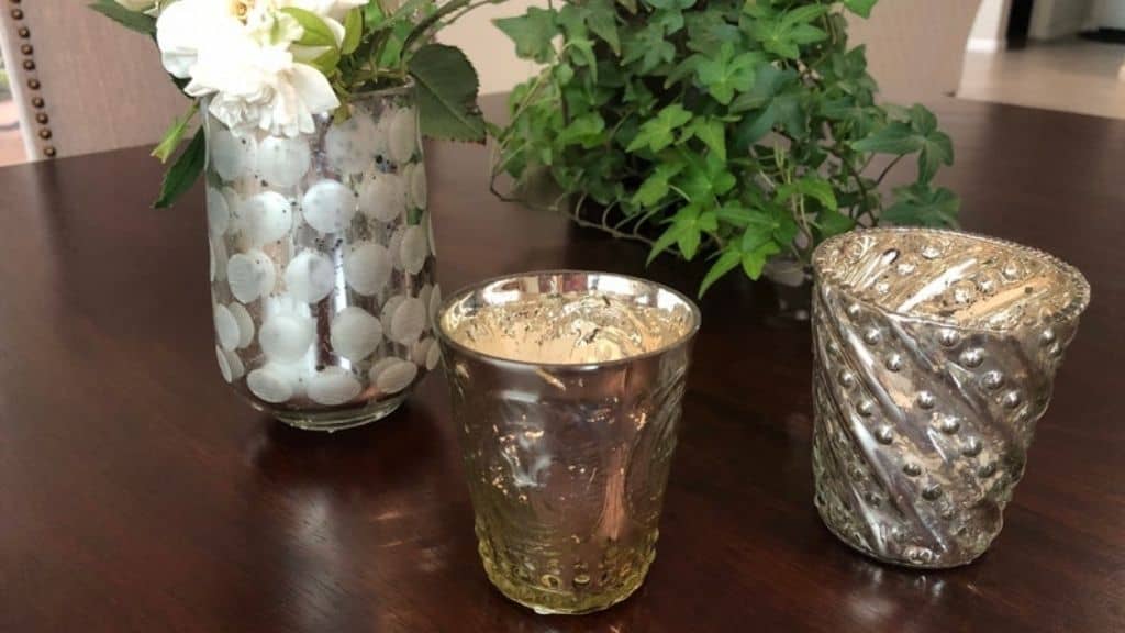 Silver Mercury Glass Votive Candle Holders