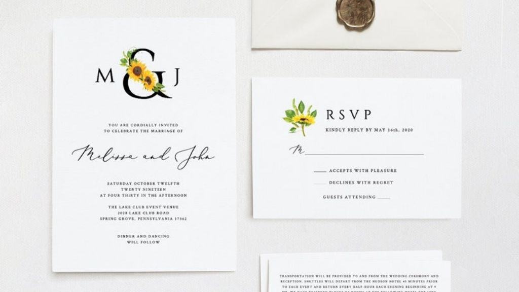 Sunflower DIY Wedding Invitation Template