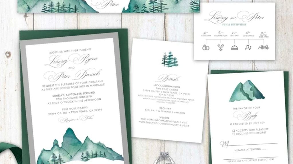 Forest Mountain Wedding Invitations