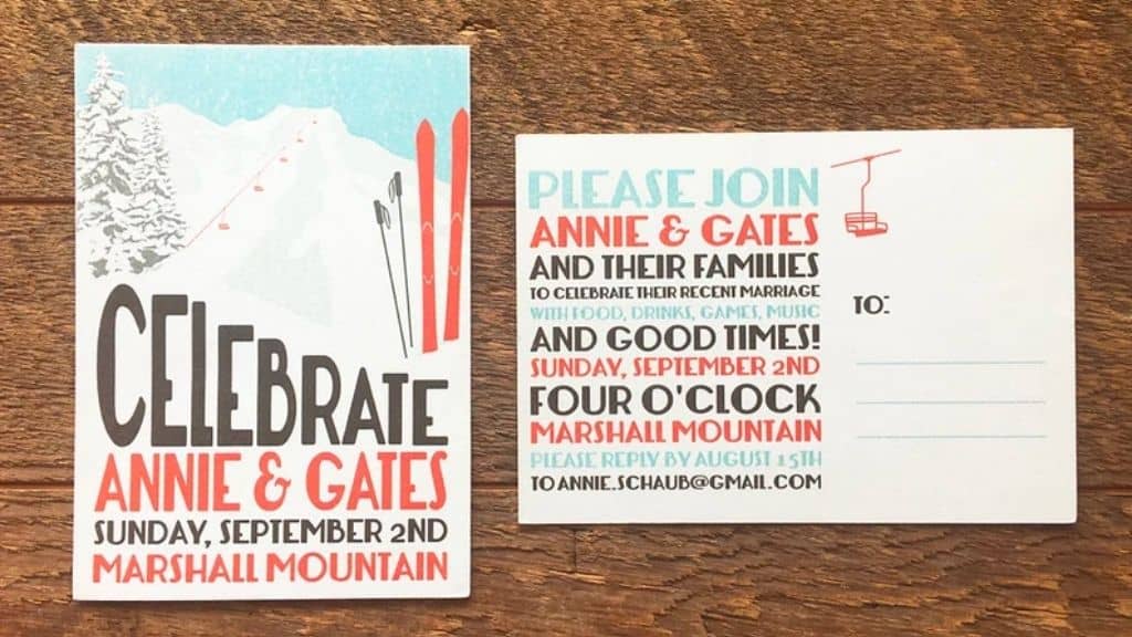 Ski Lodge Wedding Invitation
