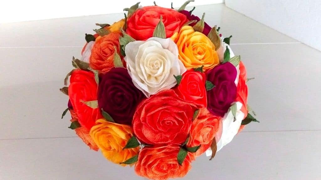 Burnt Orange Marigold Paper Flowers