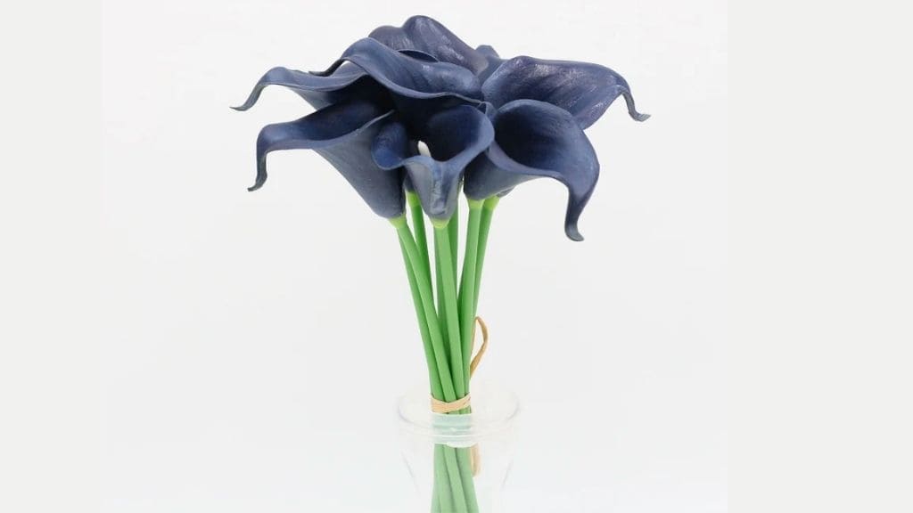 Navy Blue Calla Lilies Wedding Centerpiece