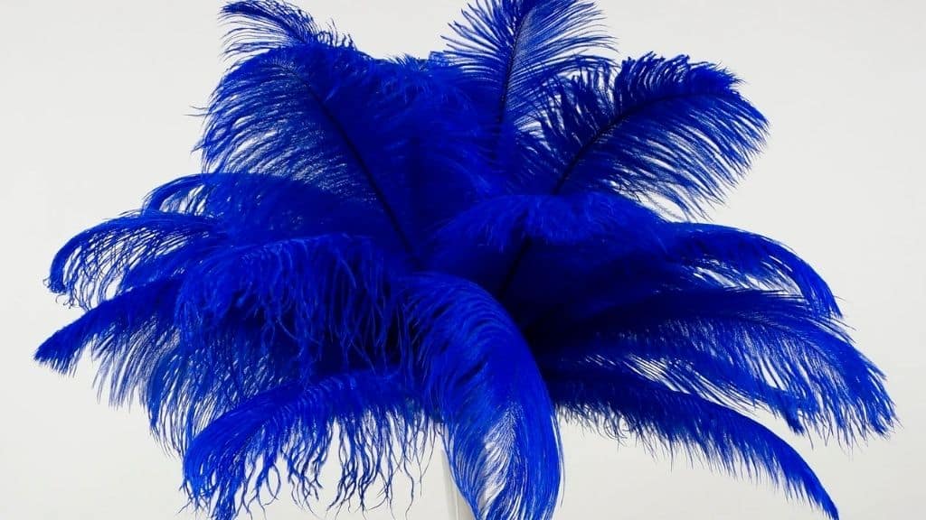 Navy Blue Ostrich Feather Centerpiece