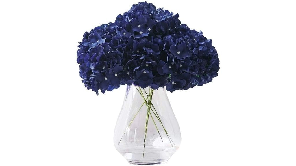 Navy Blue Silk Hydrangea Centerpiece