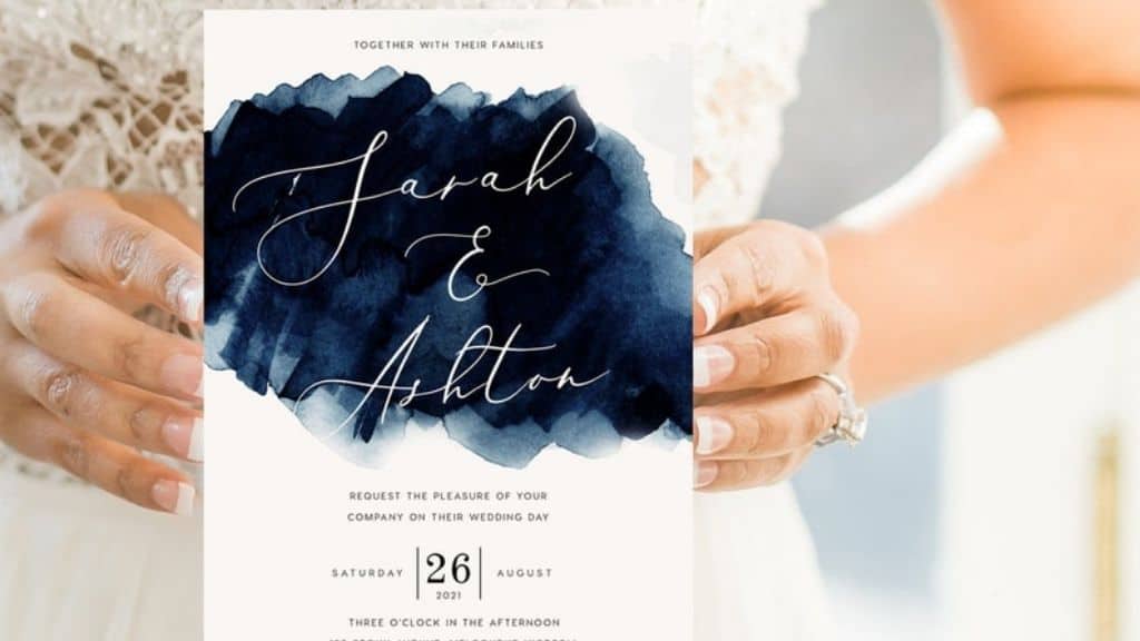 Navy and White Wedding Invitation Set