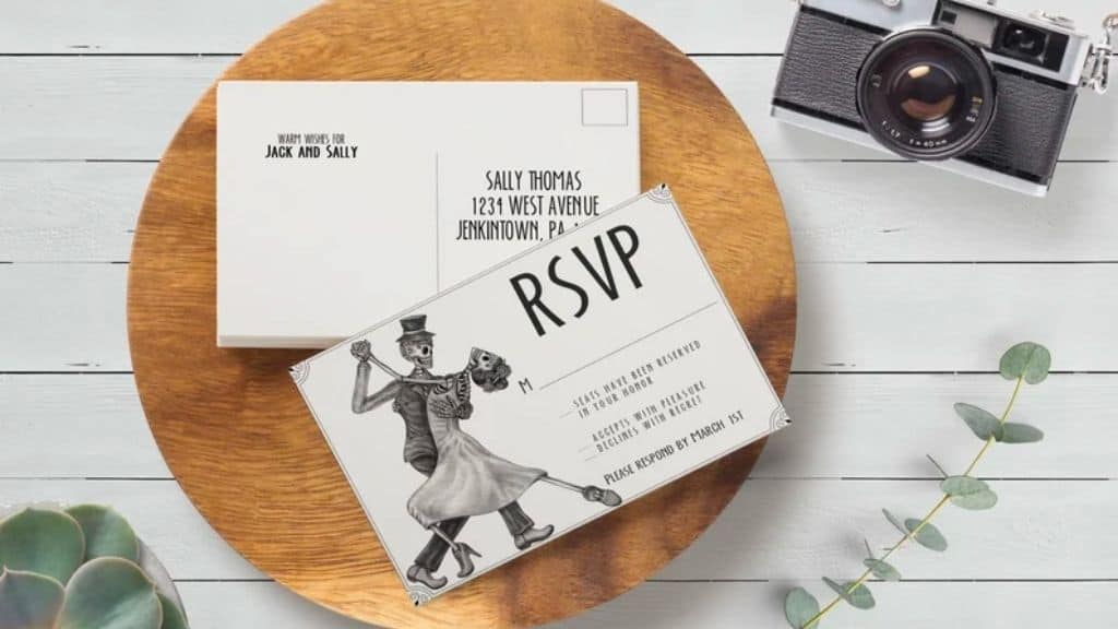Skeleton Bride and Groom Wedding Invitation