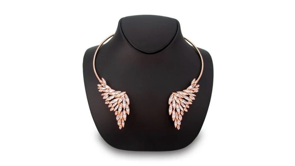 Open Choker Wedding Necklace with Zircon