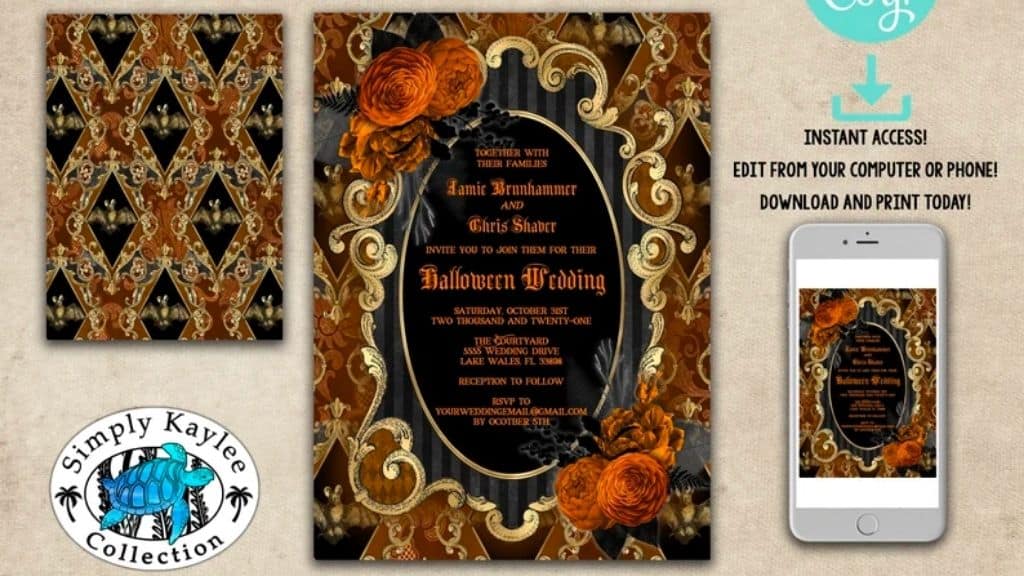 Gothic Halloween Wedding Invitation