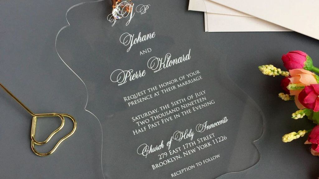 Custom Acrylic Wedding Invitations