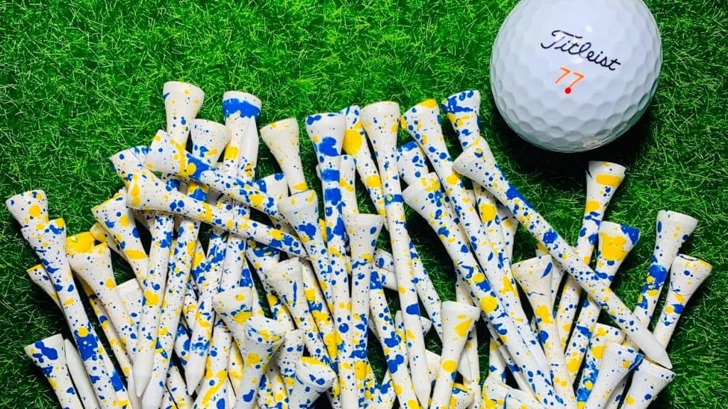 Paint-Splatter Wooden Golf Tees - 20 Pack