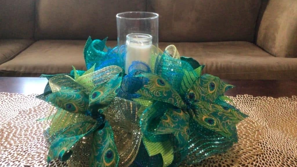 Peacock Candle Ring Centerpiece