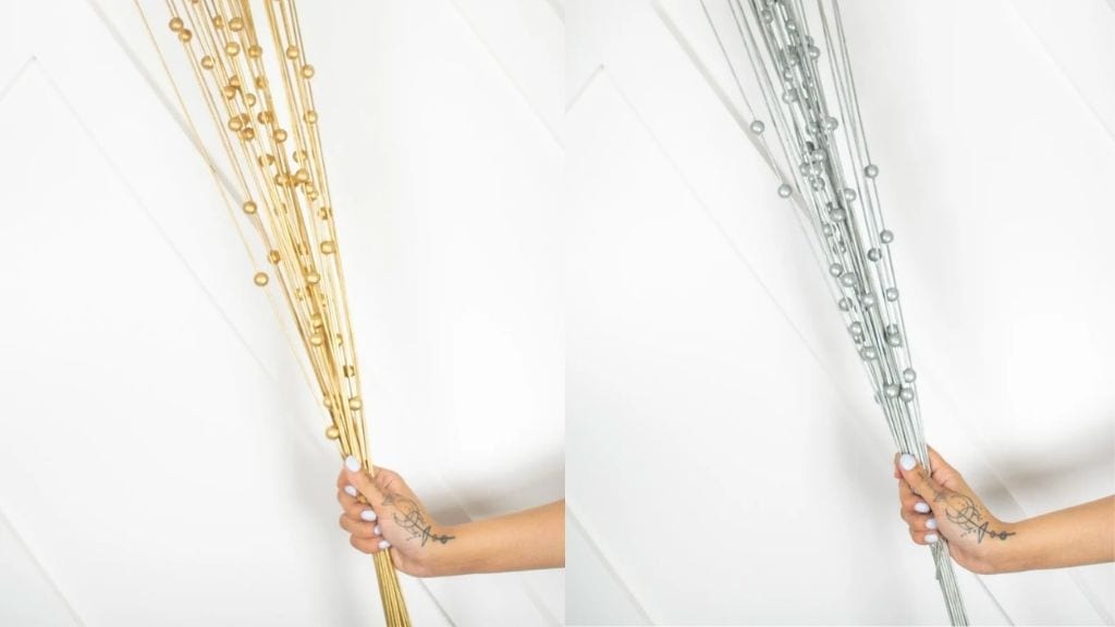 Pearl Bamboo Spray-Painted Branches