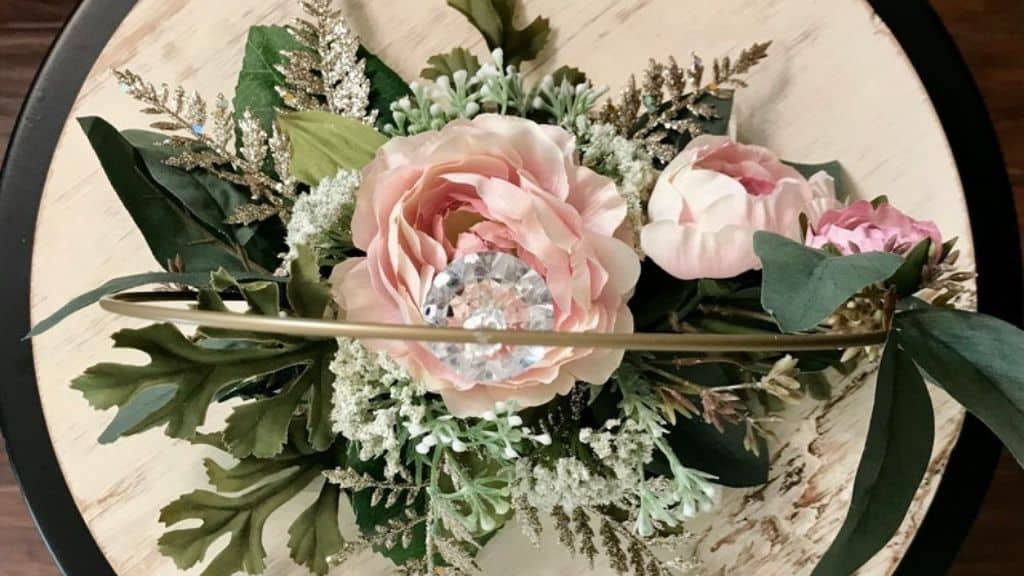Peonies and Hoop Wedding Centerpiece