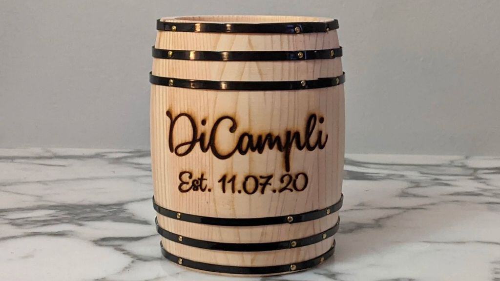 Personalized Mini Wooden Wine Barrel