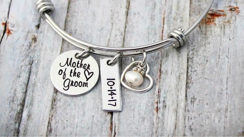 Engraved Silver Wire Bangle Bracelet