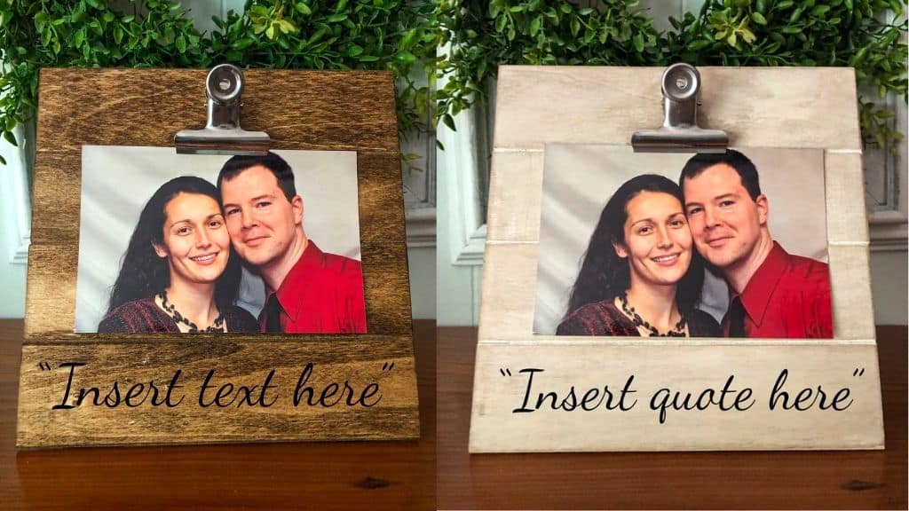 Personalized Rustic Wood Clip Photo Holder