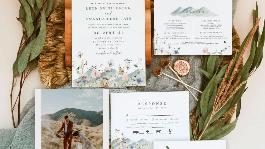 Aria Mountain Wedding Invitation Template