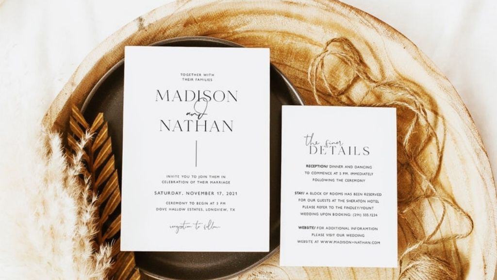 Playful Typography Wedding Invitation Template