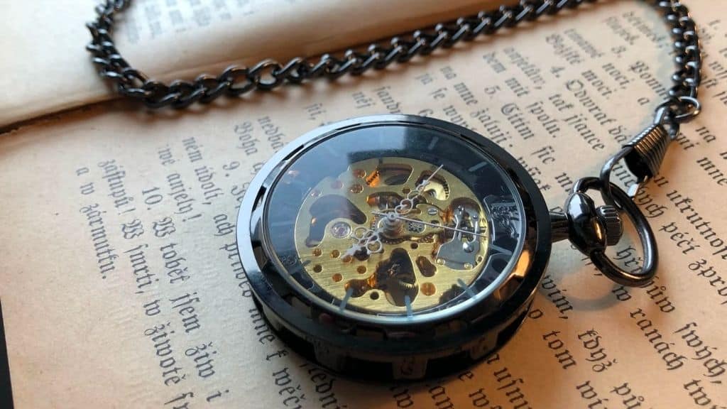 Black Postmodern 41mm Mechanical Pocket Watch