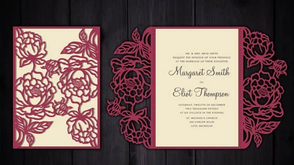 Peonies Set Cricut Wedding Invitation