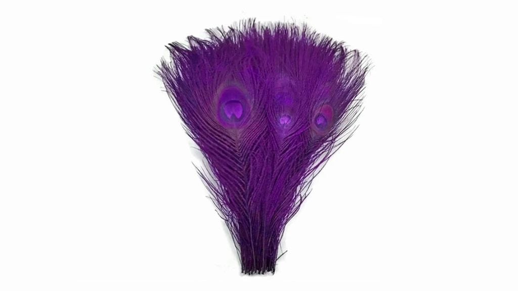 Purple Dyed Peacock Tail Eye Feathers