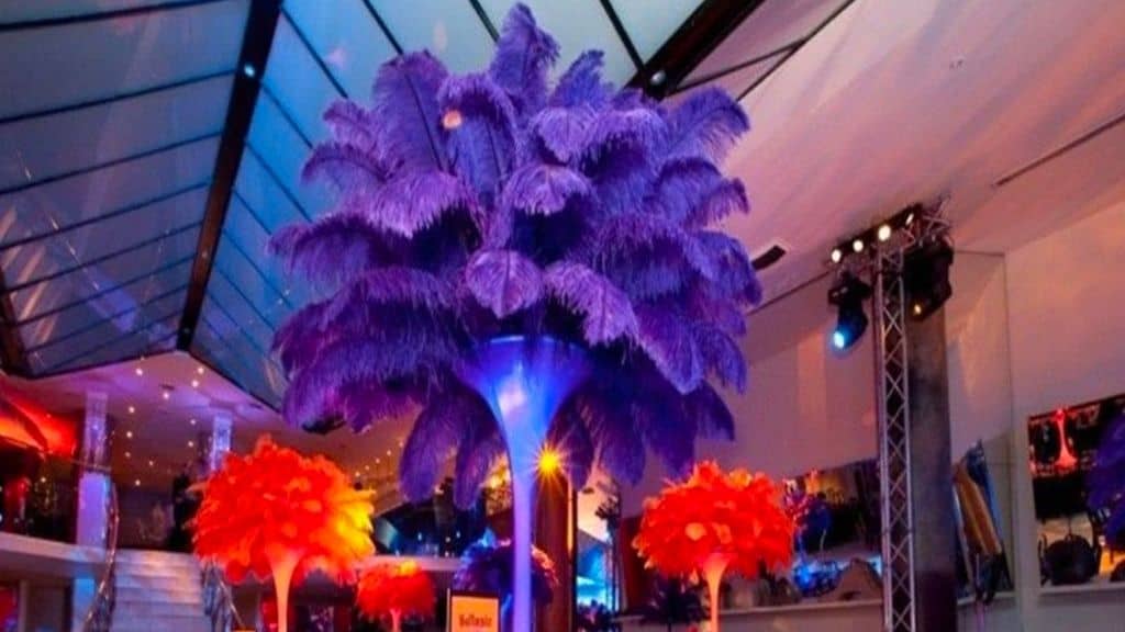 Purple Ostrich Feather Centerpiece