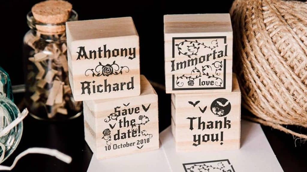 Vintage Halloween Wedding Custom Stamp