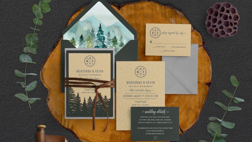 Montanna Layered Rustic Wedding Invitation