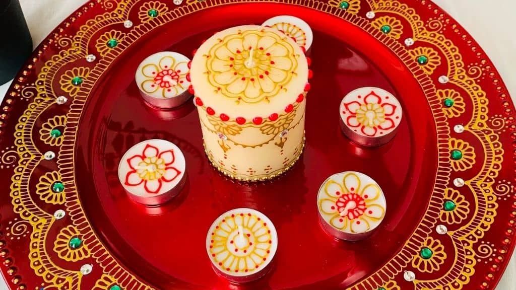 Royal Red Henna Art Charger Plate