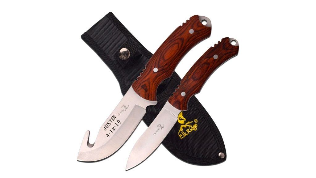 Rosewood Personalized Rescue Hunting Knife Set