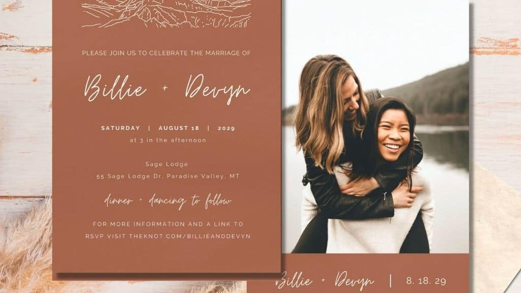 PEAKS Mountain Range Wedding Invitation