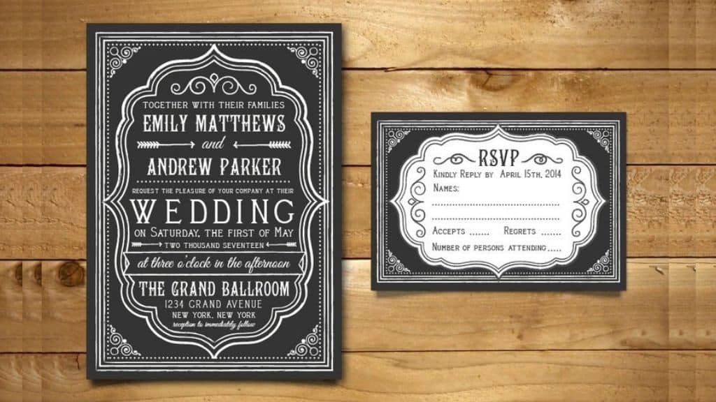 Printable Chalkboard Wedding Invitation
