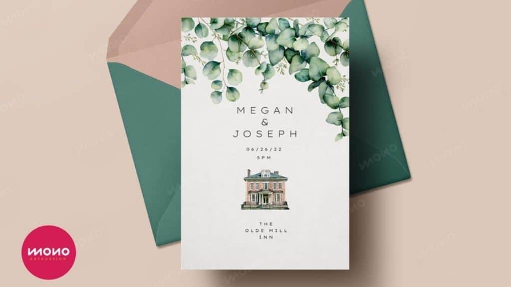 Custom Watercolor Venue Wedding Invitation