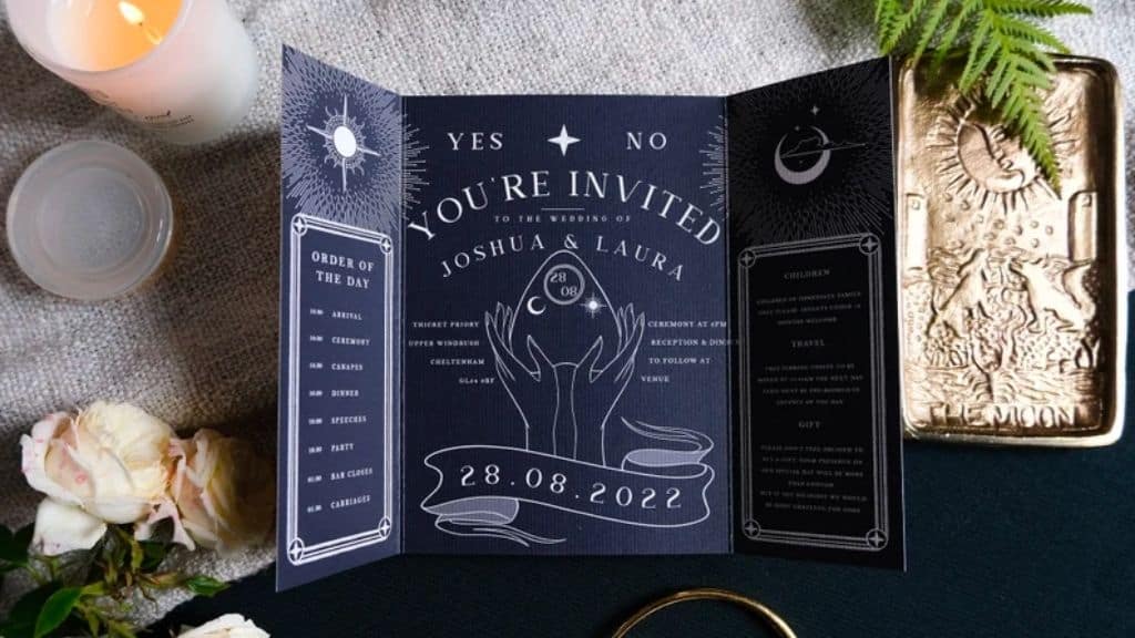 Unique Tarot Card Ouija Wedding Invitation