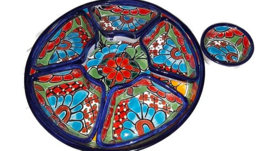 Mexican Folk Art Ceramic Tapas Tray