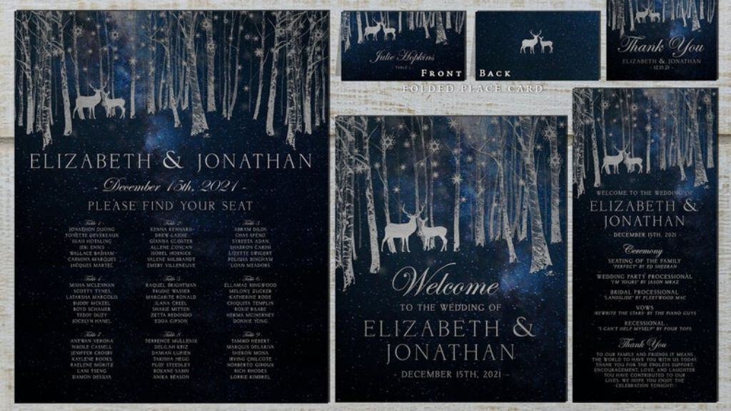 Silent Night Snowflake Wedding Invitation