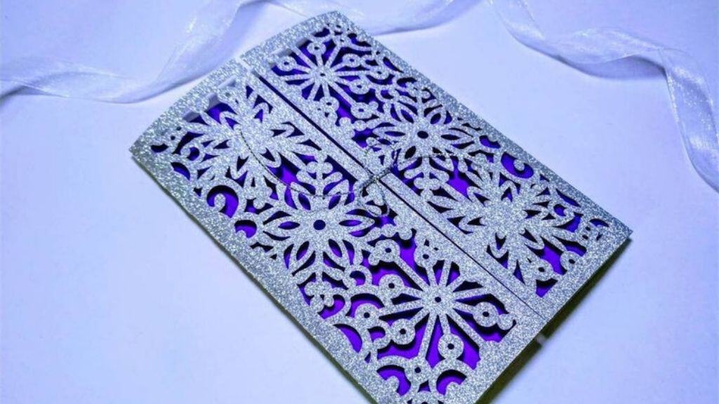 Silver Snowflake Wedding Invitation