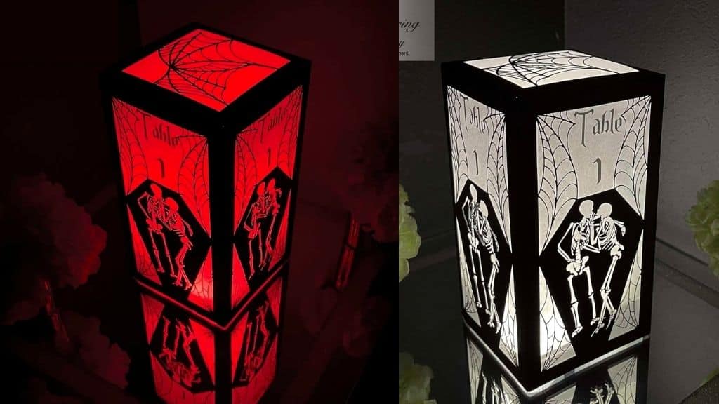 Skeleton Coffin Lantern Table Numbers