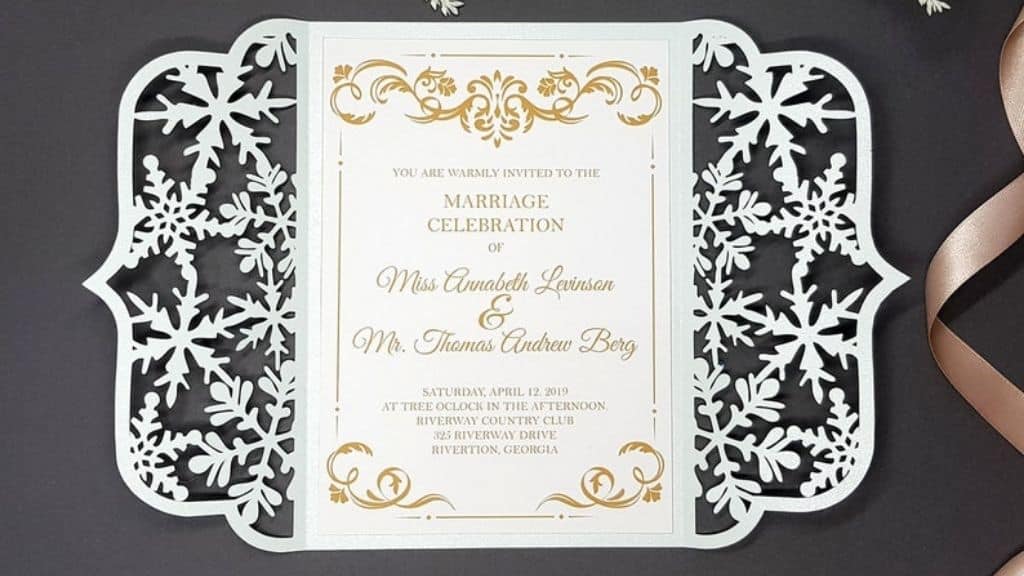 Snowflake Wedding Gatefold Invitations