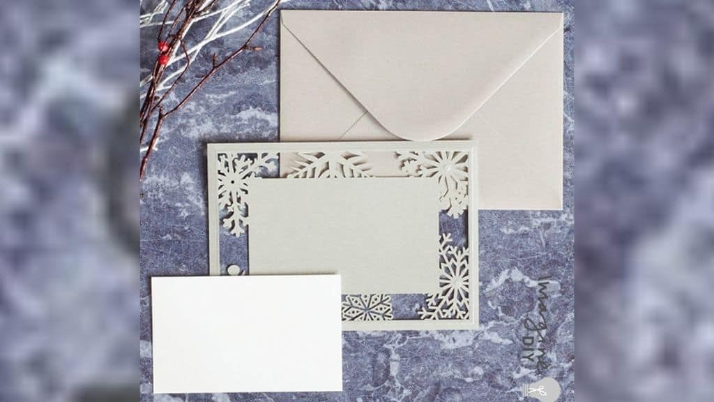 Snowflake Luxury Wedding Invitation Pocket