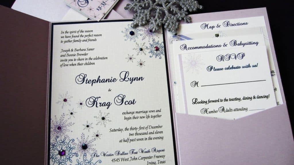 Winter Wonderland Snowflake Wedding Invitation